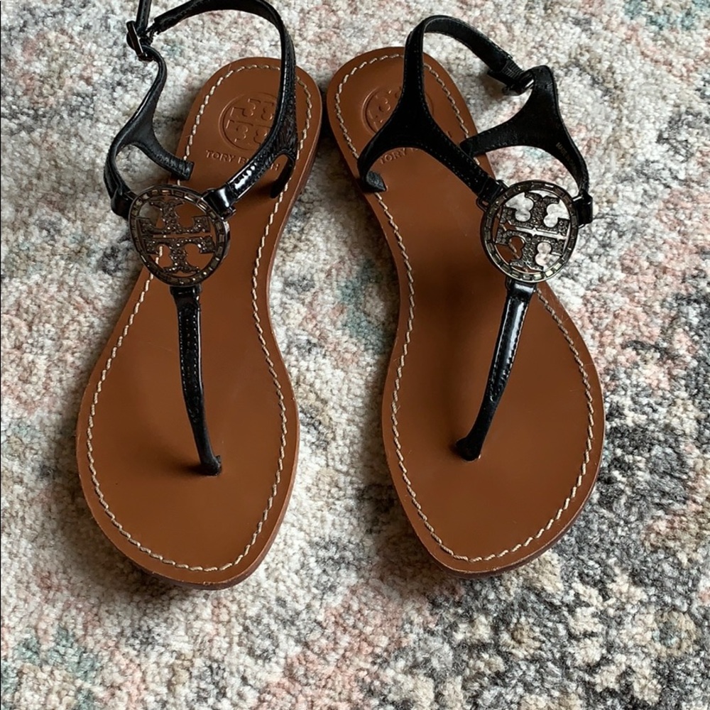 Black strappy Tory Burch sandals